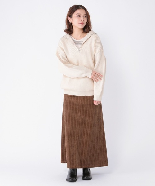 studio CLIP(スタディオクリップ)の「7ゲージハーフジッププルオーバー(ニット/セーター・レディース・ブルー/アイボリー/スモーク・FREE)」の7枚目の写真