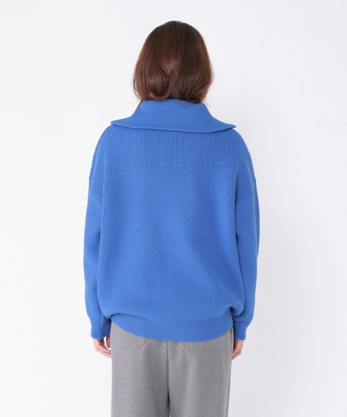 studio CLIP(スタディオクリップ)の「7ゲージハーフジッププルオーバー(ニット/セーター・レディース・ブルー/アイボリー/スモーク・FREE)」の15枚目の写真