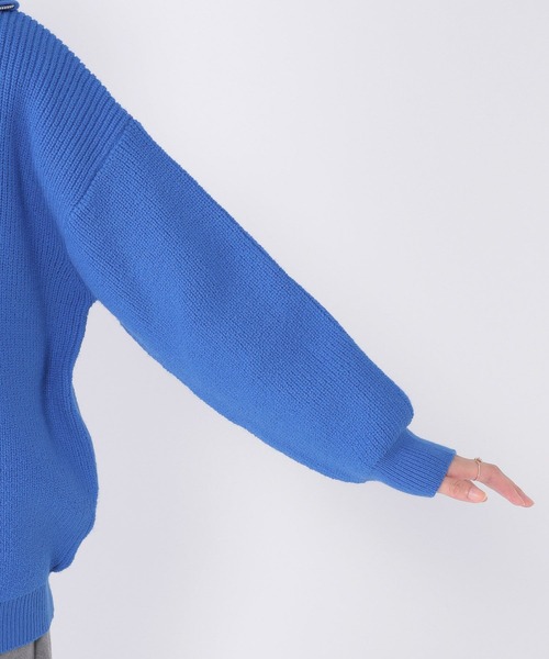 studio CLIP(スタディオクリップ)の「7ゲージハーフジッププルオーバー(ニット/セーター・レディース・ブルー/アイボリー/スモーク・FREE)」の19枚目の写真