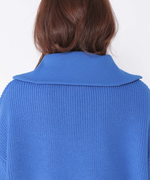 studio CLIP(スタディオクリップ)の「7ゲージハーフジッププルオーバー(ニット/セーター・レディース・ブルー/アイボリー/スモーク・FREE)」の21枚目の写真