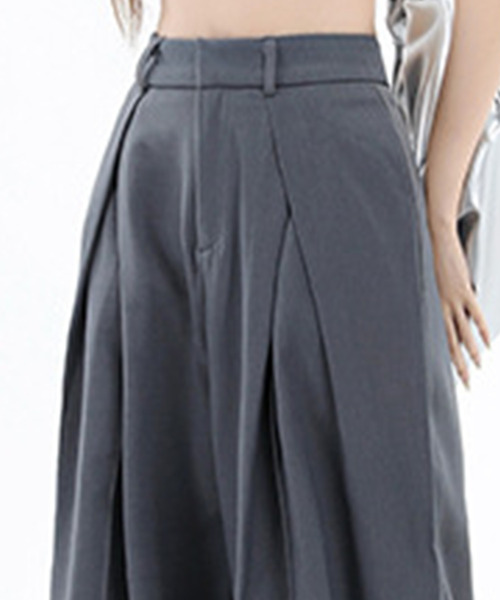 DAY CLOSET（デイ クローゼット）の「レディース 履くだけで美シルエット。クロスタックハイウエストワイドスラックス（スラックス・レディース・ブラック/グレー・XL/L/M/S/XS）」の18枚目の写真