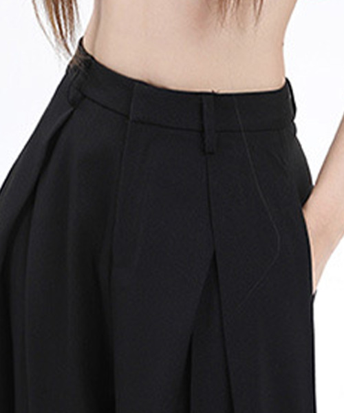 DAY CLOSET（デイ クローゼット）の「レディース 履くだけで美シルエット。クロスタックハイウエストワイドスラックス（スラックス・レディース・ブラック/グレー・XL/L/M/S/XS）」の20枚目の写真