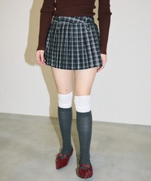 wool like touch pleats check mini skirt / ウールライクタッチプリーツチェックミニスカート