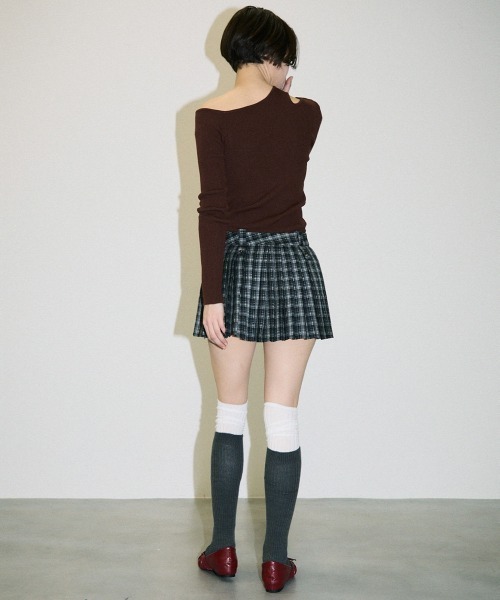 Clum（クルム）の「wool like touch pleats check mini skirt / ウールライクタッチプリーツチェックミニスカート（スカート・レディース・ブラウン/グレー・MEDIUM/SMALL）」の18枚目の写真