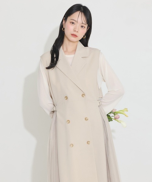 earth music&ecology（アースミュージックアンドエコロジー）の「サイドプリーツジレンチ（トレンチコート・レディース・グレー/ブラック/ライトベージュ・FREE）」の18枚目の写真