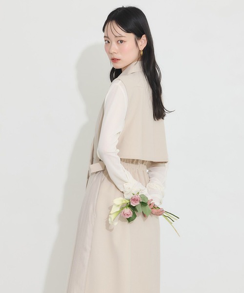 earth music&ecology（アースミュージックアンドエコロジー）の「サイドプリーツジレンチ（トレンチコート・レディース・グレー/ブラック/ライトベージュ・FREE）」の19枚目の写真