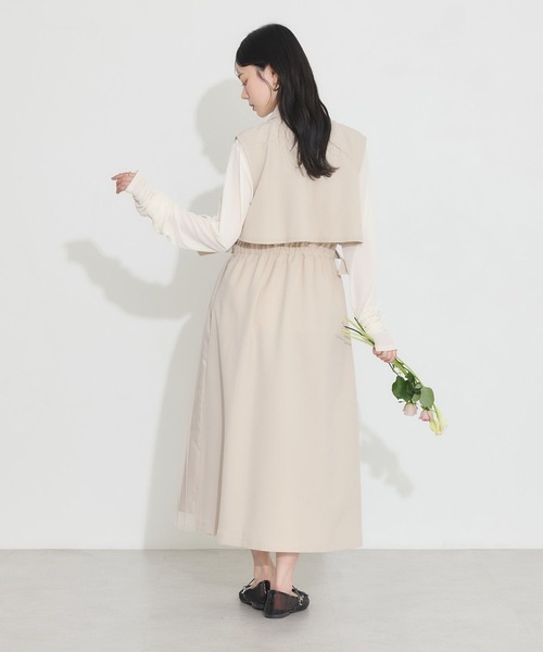 earth music&ecology（アースミュージックアンドエコロジー）の「サイドプリーツジレンチ（トレンチコート・レディース・グレー/ブラック/ライトベージュ・FREE）」の17枚目の写真