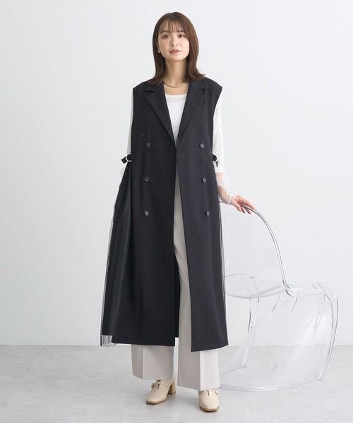 earth music&ecology（アースミュージックアンドエコロジー）の「サイドプリーツジレンチ（トレンチコート・レディース・グレー/ブラック/ライトベージュ・FREE）」の20枚目の写真