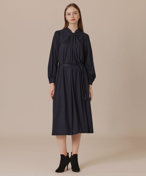 美品✨マッキントッシュロンドン ジャージワンピース ロング ウールナイロン 38 美品✨マッキントッシュロンドン ジャージワンピース ロング ウール