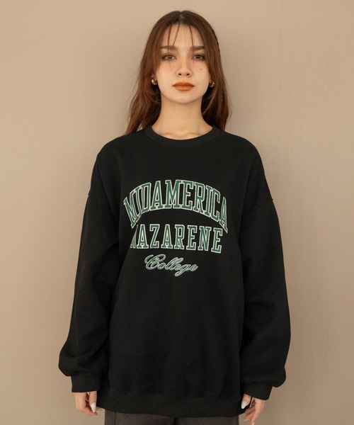 Nu(ニュー)の「【Nu】カレッジスウェット(Tシャツ/カットソー・レディース・ブラック/レッド/ライトグレー/ネイビー・M)」の16枚目の写真