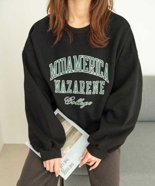 Nu(ニュー)の「【Nu】カレッジスウェット(Tシャツ/カットソー・レディース・ブラック/レッド/ライトグレー/ネイビー・M)」の15枚目の写真