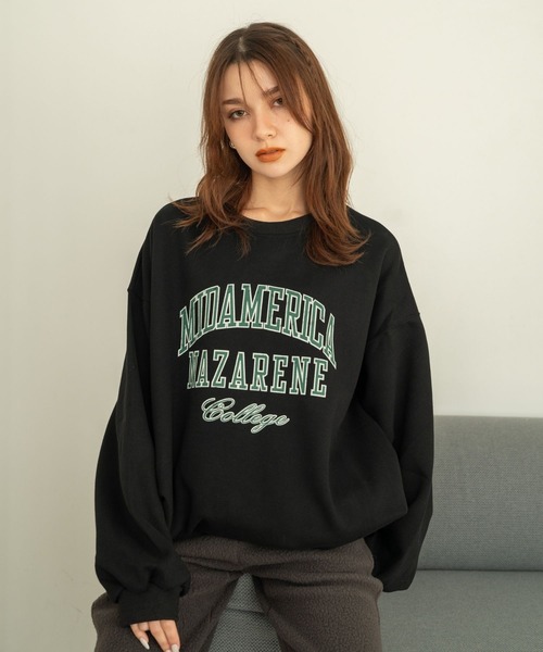 Nu(ニュー)の「【Nu】カレッジスウェット(Tシャツ/カットソー・レディース・ブラック/レッド/ライトグレー/ネイビー・M)」の13枚目の写真