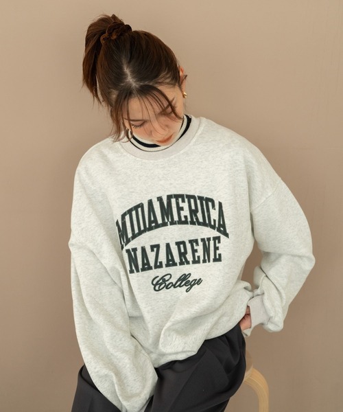 Nu(ニュー)の「【Nu】カレッジスウェット(Tシャツ/カットソー・レディース・ブラック/レッド/ライトグレー/ネイビー・M)」の10枚目の写真