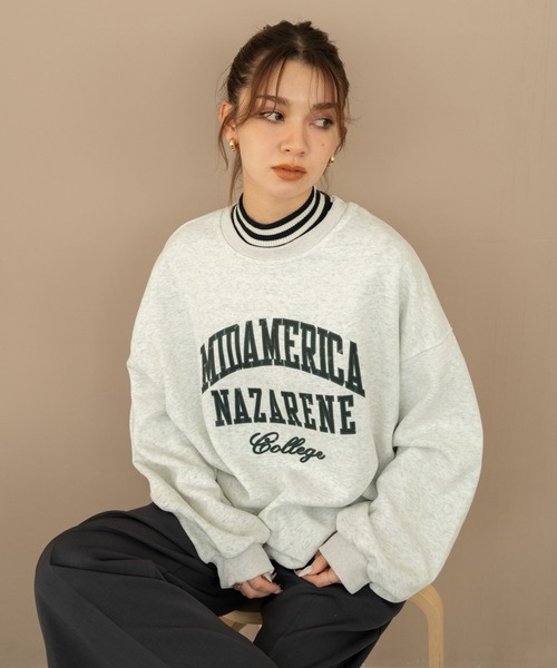 Nu(ニュー)の「【Nu】カレッジスウェット(Tシャツ/カットソー・レディース・ブラック/レッド/ライトグレー/ネイビー・M)」の9枚目の写真