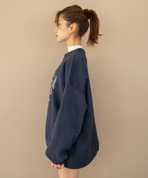 Nu(ニュー)の「【Nu】カレッジスウェット(Tシャツ/カットソー・レディース・ブラック/レッド/ライトグレー/ネイビー・M)」の7枚目の写真