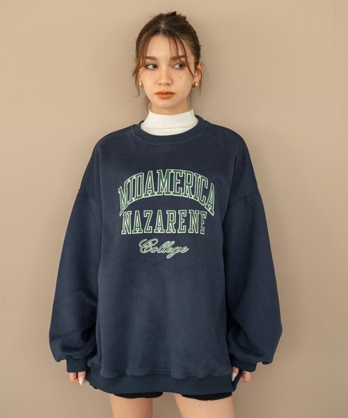 Nu(ニュー)の「【Nu】カレッジスウェット(Tシャツ/カットソー・レディース・ブラック/レッド/ライトグレー/ネイビー・M)」の6枚目の写真