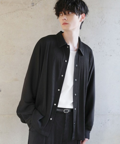 ASTRONOMY（アストロノミー）の「【セットアップ対応】ビッグシルエットプリーツドルマンシャツ（シャツ/ブラウス・メンズ・ブラック/グレー/チャコール・S/M/L）」の6枚目の写真