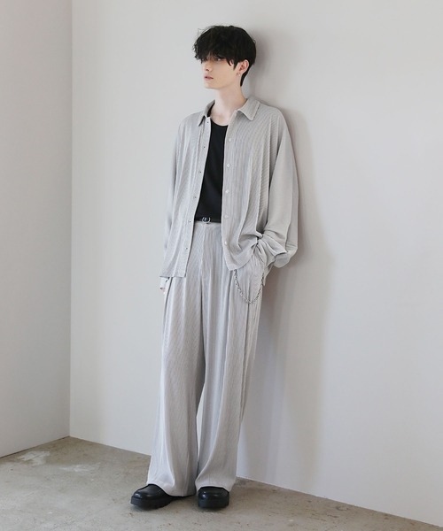 ASTRONOMY（アストロノミー）の「【セットアップ対応】ビッグシルエットプリーツドルマンシャツ（シャツ/ブラウス・メンズ・ブラック/グレー/チャコール・S/M/L）」の20枚目の写真
