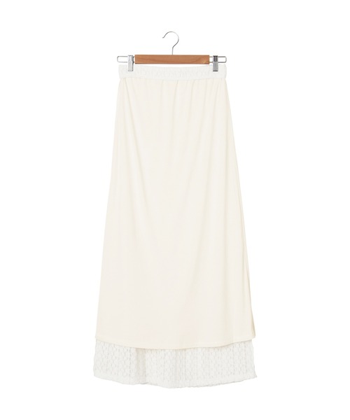 CHAN ME（チャンミ）の「花柄カットレーススカート（スカート・レディース・ブラック/ホワイト/ベージュ・MEDIUM/LARGE/X-LARGE）」の4枚目の写真