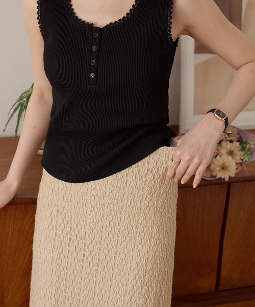 CHAN ME（チャンミ）の「花柄カットレーススカート（スカート・レディース・ブラック/ホワイト/ベージュ・MEDIUM/LARGE/X-LARGE）」の20枚目の写真