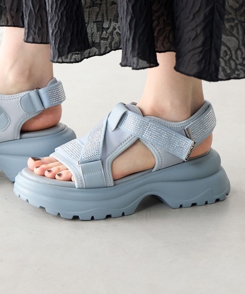 HIMIKO（ヒミコ）の「【HIMIKO】ラインストーンベルトスポサン/657203（サンダル・レディース・ブルー/ブラック/ベージュ・LARGE/X-LARGE/MEDIUM/SMALL）」の3枚目の写真