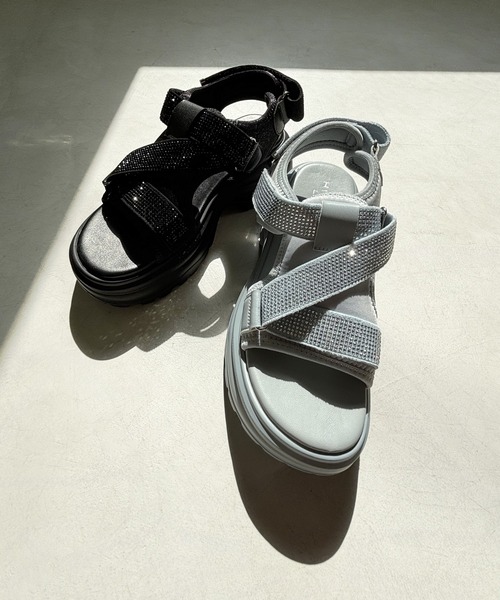 HIMIKO（ヒミコ）の「【HIMIKO】ラインストーンベルトスポサン/657203（サンダル・レディース・ブルー/ブラック/ベージュ・LARGE/X-LARGE/MEDIUM/SMALL）」の21枚目の写真