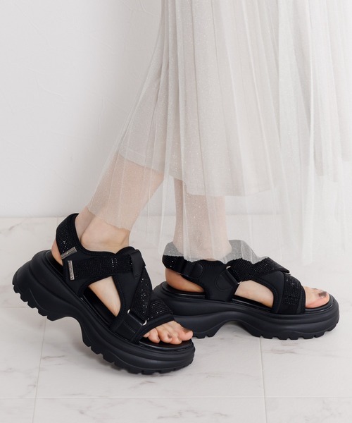 HIMIKO（ヒミコ）の「【HIMIKO】ラインストーンベルトスポサン/657203（サンダル・レディース・ブルー/ブラック/ベージュ・LARGE/X-LARGE/MEDIUM/SMALL）」の5枚目の写真