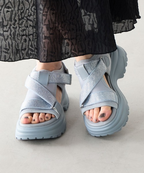 HIMIKO（ヒミコ）の「【HIMIKO】ラインストーンベルトスポサン/657203（サンダル・レディース・ブルー/ブラック/ベージュ・LARGE/X-LARGE/MEDIUM/SMALL）」の8枚目の写真