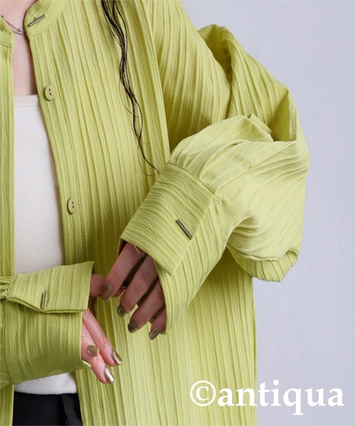 antiqua(アンティカ)の「シルバーボタンシャツ(シャツ/ブラウス・レディース・ライム/オフホワイト/ブラック・ONESIZE)」の15枚目の写真