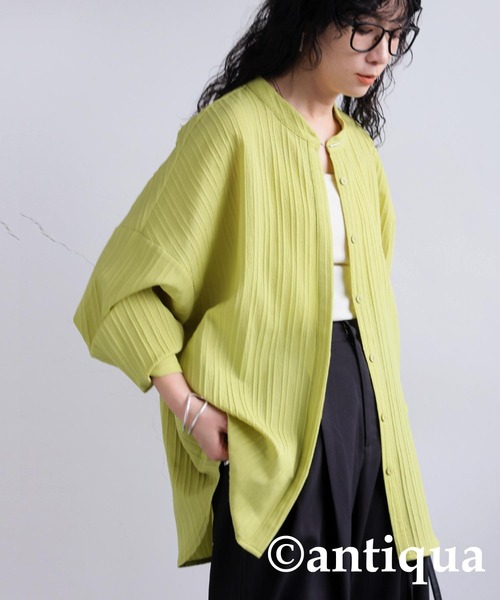 antiqua(アンティカ)の「シルバーボタンシャツ(シャツ/ブラウス・レディース・ライム/オフホワイト/ブラック・ONESIZE)」の17枚目の写真