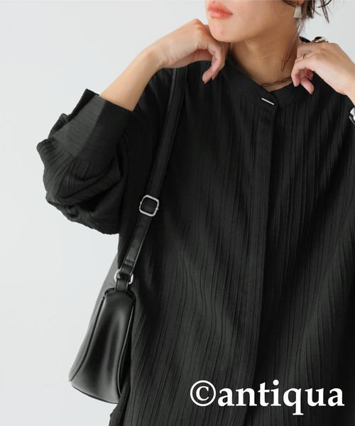 antiqua(アンティカ)の「シルバーボタンシャツ(シャツ/ブラウス・レディース・ライム/オフホワイト/ブラック・ONESIZE)」の11枚目の写真