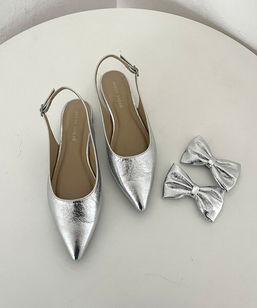 prose verse（プロズヴェール）の「【リボン取り外し可能】2wayバックストラップリボンミュール（パンプス・レディース・ブラック系その他2/シルバー/ブラック系その他/ベージュ系その他・LARGE/MEDIUM/X-LARGE/SMALL）」の12枚目の写真