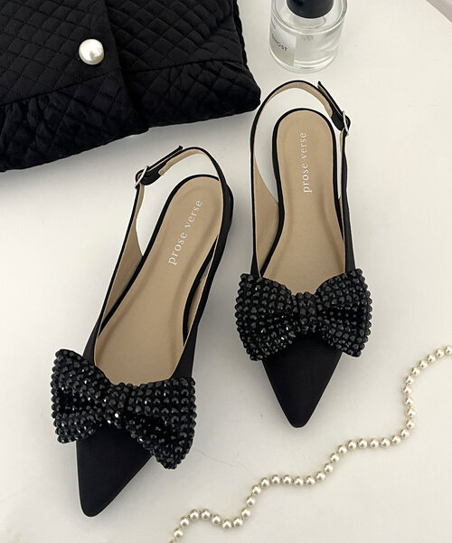 prose verse（プロズヴェール）の「【リボン取り外し可能】2wayバックストラップリボンミュール（パンプス・レディース・ブラック系その他2/シルバー/ブラック系その他/ベージュ系その他・LARGE/MEDIUM/X-LARGE/SMALL）」の20枚目の写真