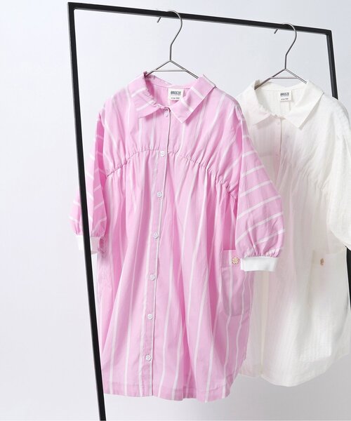 日本未入荷 YSO★ピンクカラーキャットシャツワンピース セール】【ジュニア対応】シャツワンピース（シャツワンピース