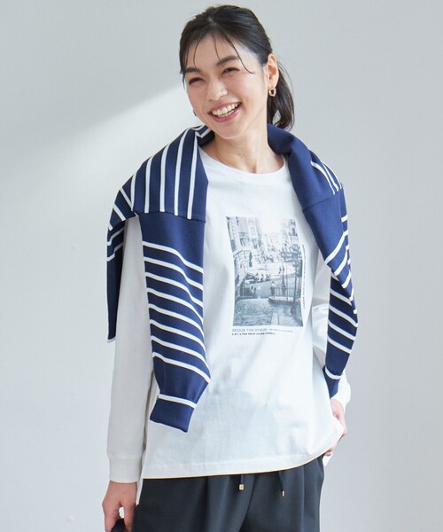 ANY(エニィ)の「オーガビッツロングスリーブTシャツ(Tシャツ/カットソー・レディース・ホワイト系1/グレー系1/ホワイト系2・4)」の2枚目の写真