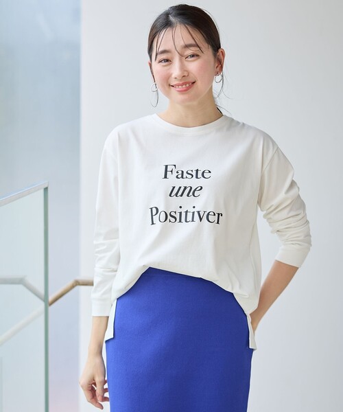 ANY(エニィ)の「オーガビッツロングスリーブTシャツ(Tシャツ/カットソー・レディース・ホワイト系1/グレー系1/ホワイト系2・4)」の1枚目の写真