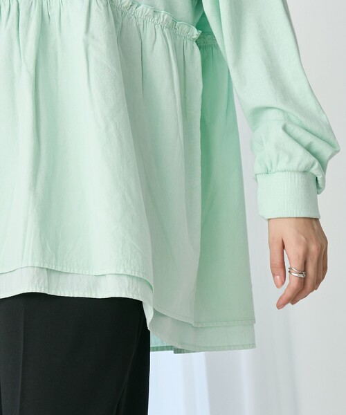 coen（コーエン）の「布帛ドッキングロゴプリントロンT（Tシャツ/カットソー・レディース・オフホワイト/ダークグレー/ケリーグリーン・M/L）」の19枚目の写真