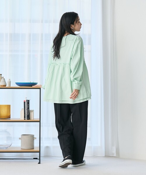 coen（コーエン）の「布帛ドッキングロゴプリントロンT（Tシャツ/カットソー・レディース・オフホワイト/ダークグレー/ケリーグリーン・M/L）」の22枚目の写真