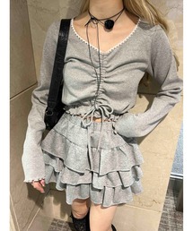 レースパイピングドロストトップス