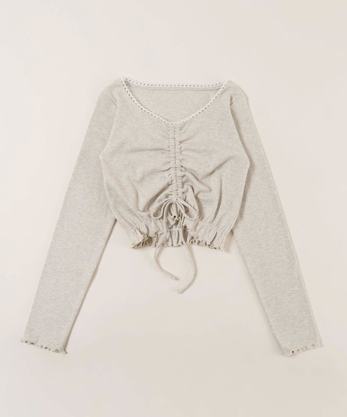 PHILLY（フィリー）の「レースパイピングドロストトップス（Tシャツ/カットソー・レディース・オートミール/グレー/ブラック・FREE）」の20枚目の写真