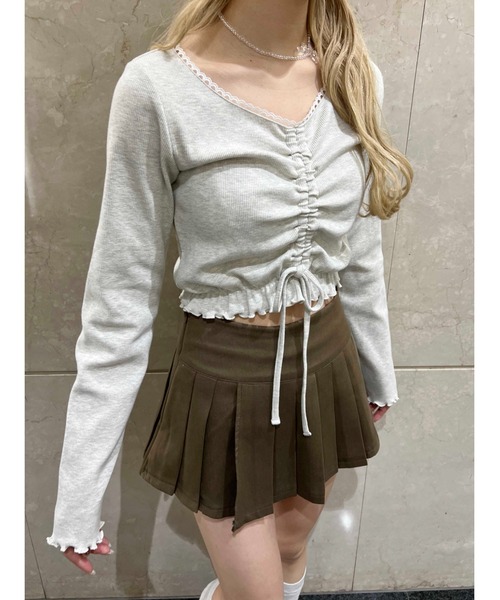 PHILLY（フィリー）の「レースパイピングドロストトップス（Tシャツ/カットソー・レディース・オートミール/グレー/ブラック・FREE）」の13枚目の写真