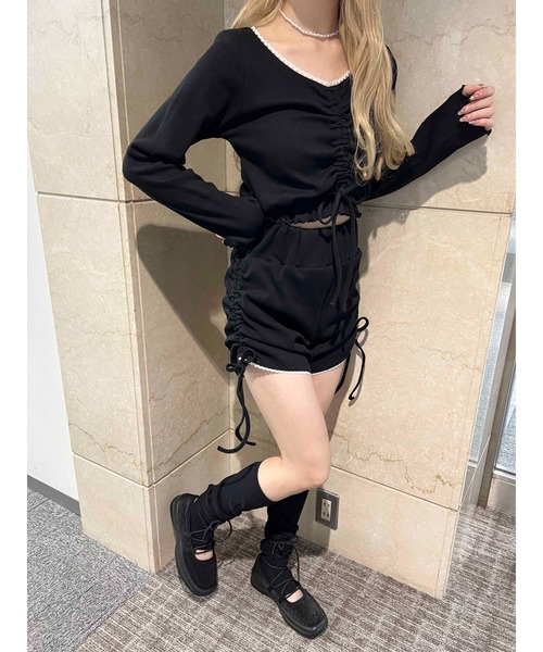 PHILLY（フィリー）の「レースパイピングドロストトップス（Tシャツ/カットソー・レディース・オートミール/グレー/ブラック・FREE）」の8枚目の写真