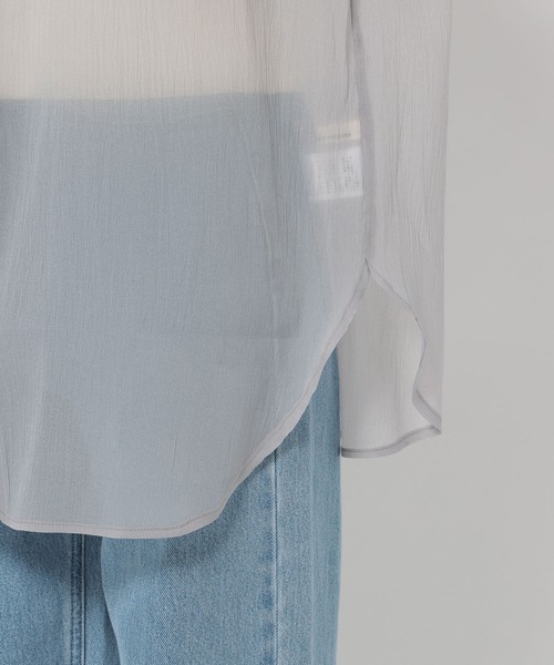 mysty woman(ミスティウーマン)の「シアーオーバーシャツ 315435(シャツ/ブラウス・レディース・ブラック/ライトピンク/ライトベージュ/グレー・FREE)」の16枚目の写真