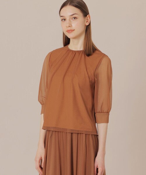 MACKINTOSH LONDON（マッキントッシュ ロンドン）の「シアージャージプルオーバー（Tシャツ/カットソー・レディース・ネイビー/ベージュ/ライトブルー・38）」の2枚目の写真