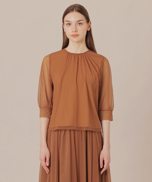 MACKINTOSH LONDON（マッキントッシュ ロンドン）の「シアージャージプルオーバー（Tシャツ/カットソー・レディース・ネイビー/ベージュ/ライトブルー・38）」の11枚目の写真