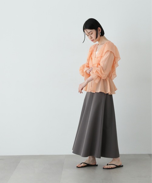 N.(N. Natural Beauty Basic)(エヌエヌナチュラルビューティーベーシック)の「ユースフルフレアスカート(スカート・レディース・チャコールグレー/ライトグリーン/ベージュ・MEDIUM/SMALL)」の10枚目の写真