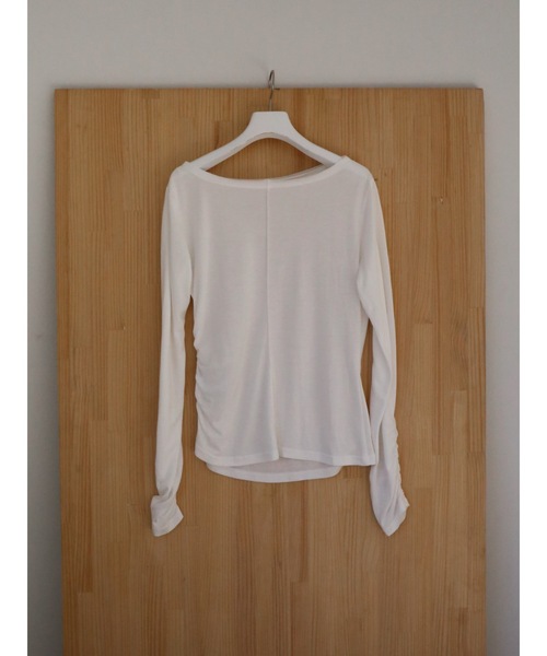 Katrin TOKYO(カトリーントーキョー)の「sheer shirring tee(Tシャツ/カットソー・レディース・イエロー/ホワイト/モーブ系・FREE/XS)」の1枚目の写真