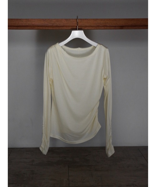 Katrin TOKYO(カトリーントーキョー)の「sheer shirring tee(Tシャツ/カットソー・レディース・イエロー/ホワイト/モーブ系・FREE/XS)」の3枚目の写真