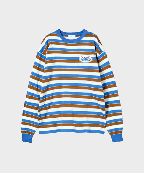 F-LAGSTUF-F(フラグスタフ)の「23AW-FS-30 STRIPE LS COTTON SWEATER(Tシャツ/カットソー・メンズ・グリーン/ブルー・MEDIUM/X-LARGE/LARGE)」の2枚目の写真
