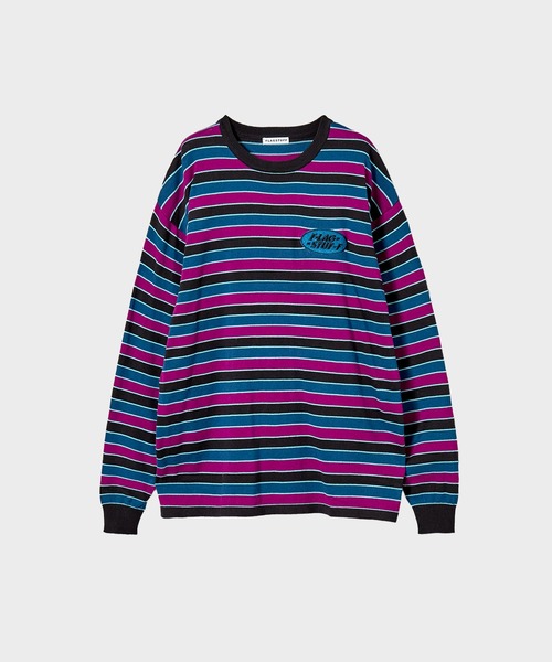 F-LAGSTUF-F(フラグスタフ)の「23AW-FS-30 STRIPE LS COTTON SWEATER(Tシャツ/カットソー・メンズ・グリーン/ブルー・MEDIUM/X-LARGE/LARGE)」の1枚目の写真